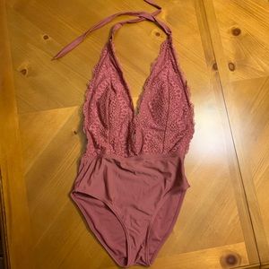 Target halter one-piece bathing suit